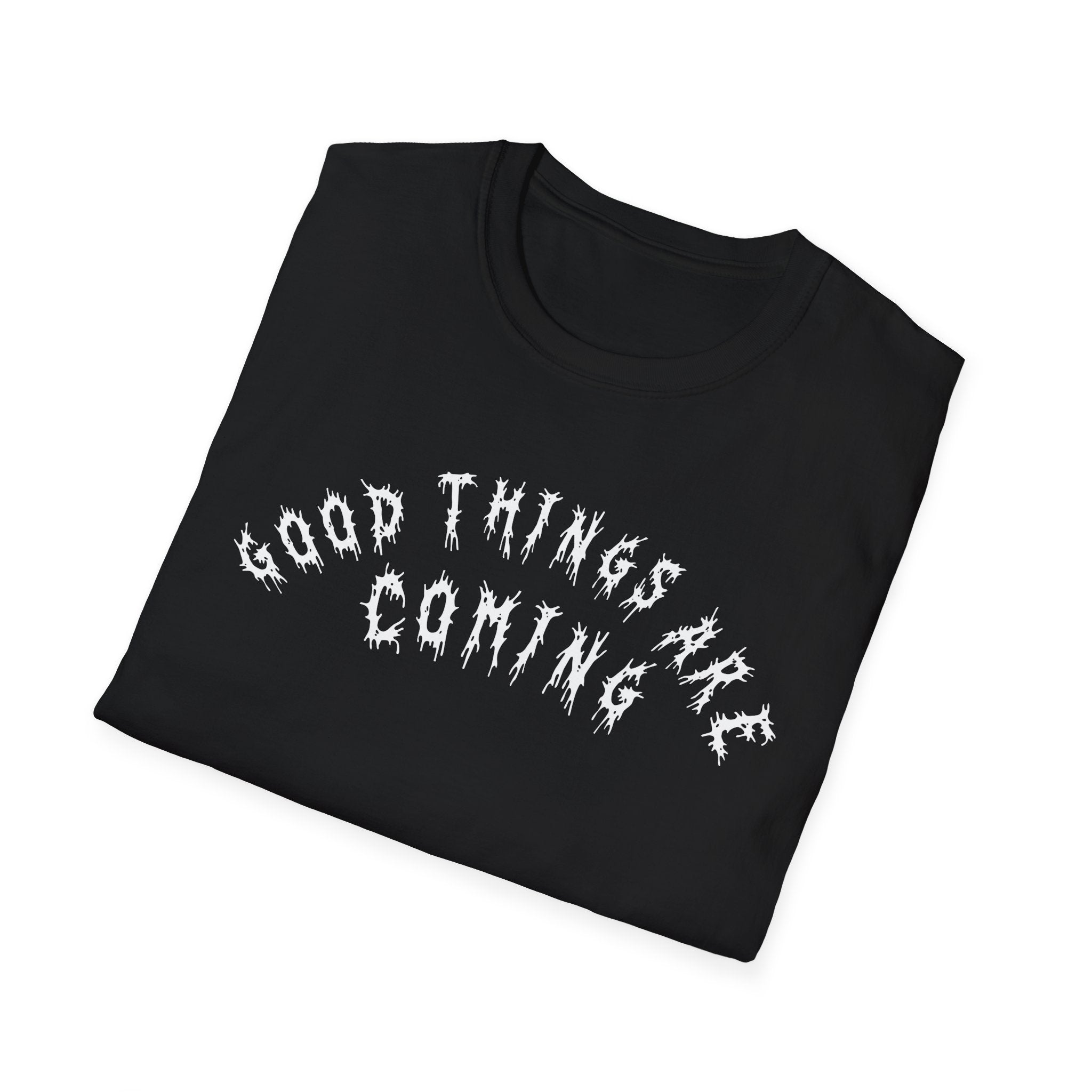Hvita Good Things Are Coming White Text Tee