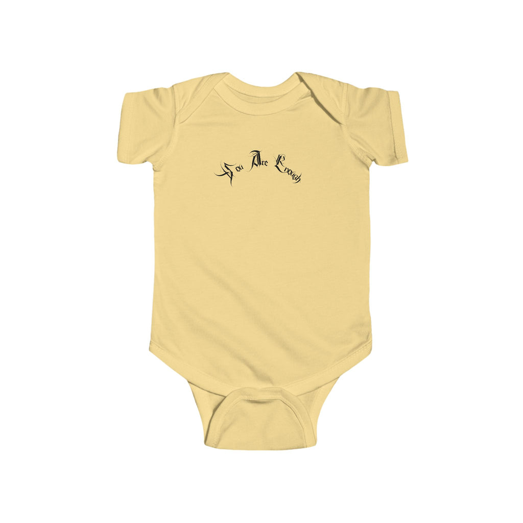 Ellioaey You Are Enough Black Text Baby Onesie