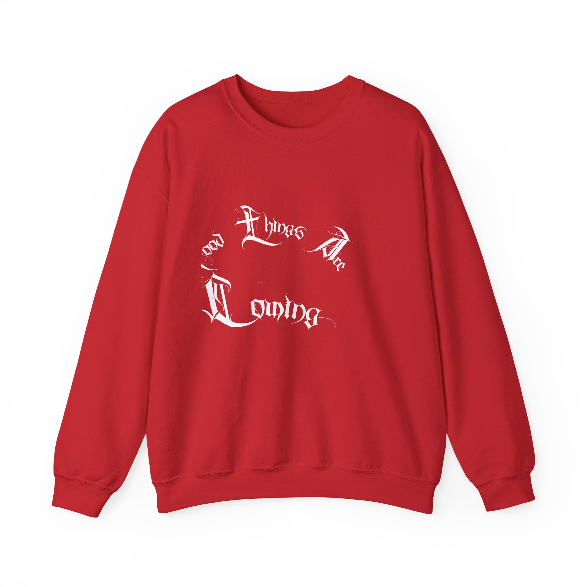 Ellioaey Good Things Are Coming White Text Crewneck