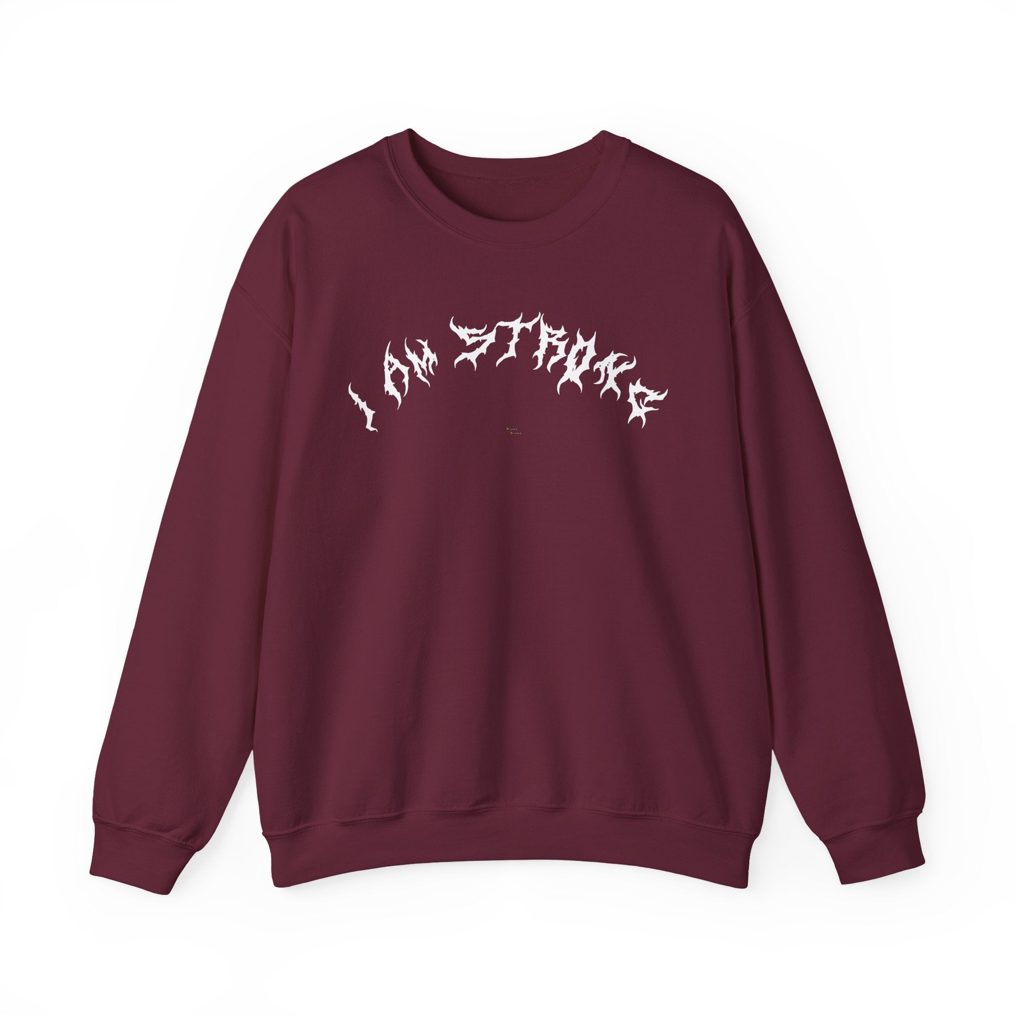 Lundr I Am Strong White Text Crewneck