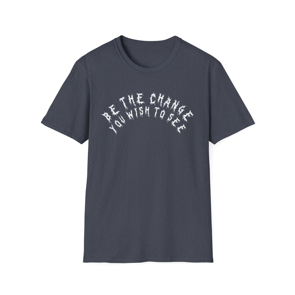 Hvita Be The Change White Text Tee