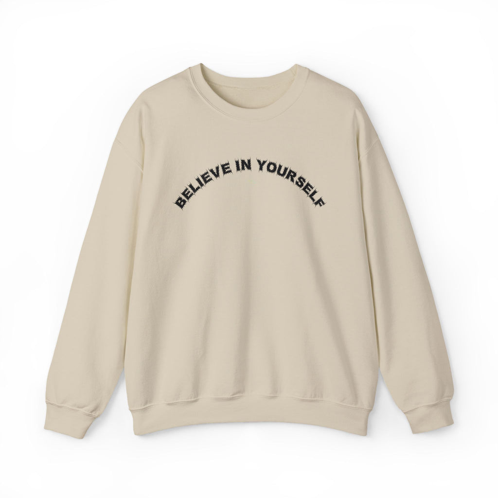 Bildsa Believe In Yourself Black Text Crewneck