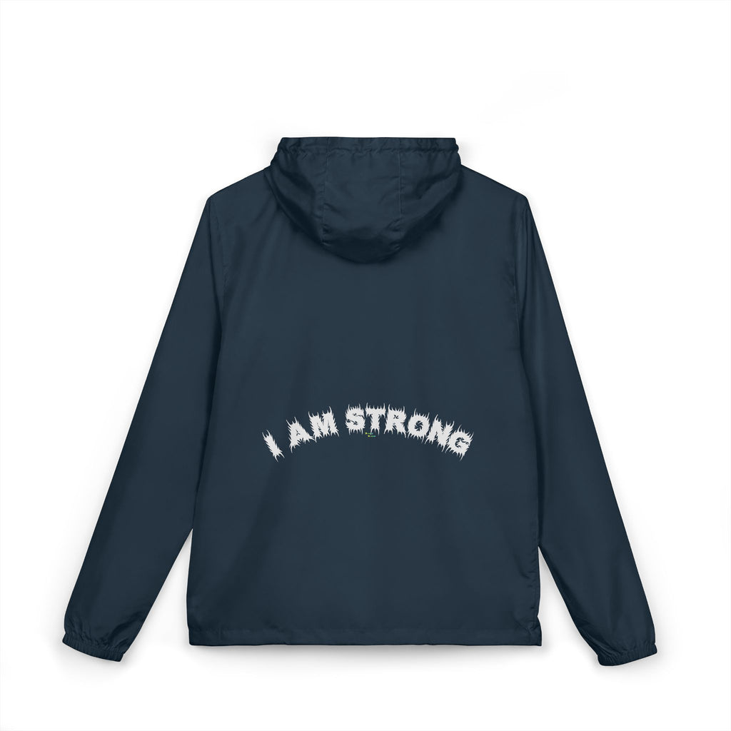 Bildsa I Am Strong White Text Windbreaker