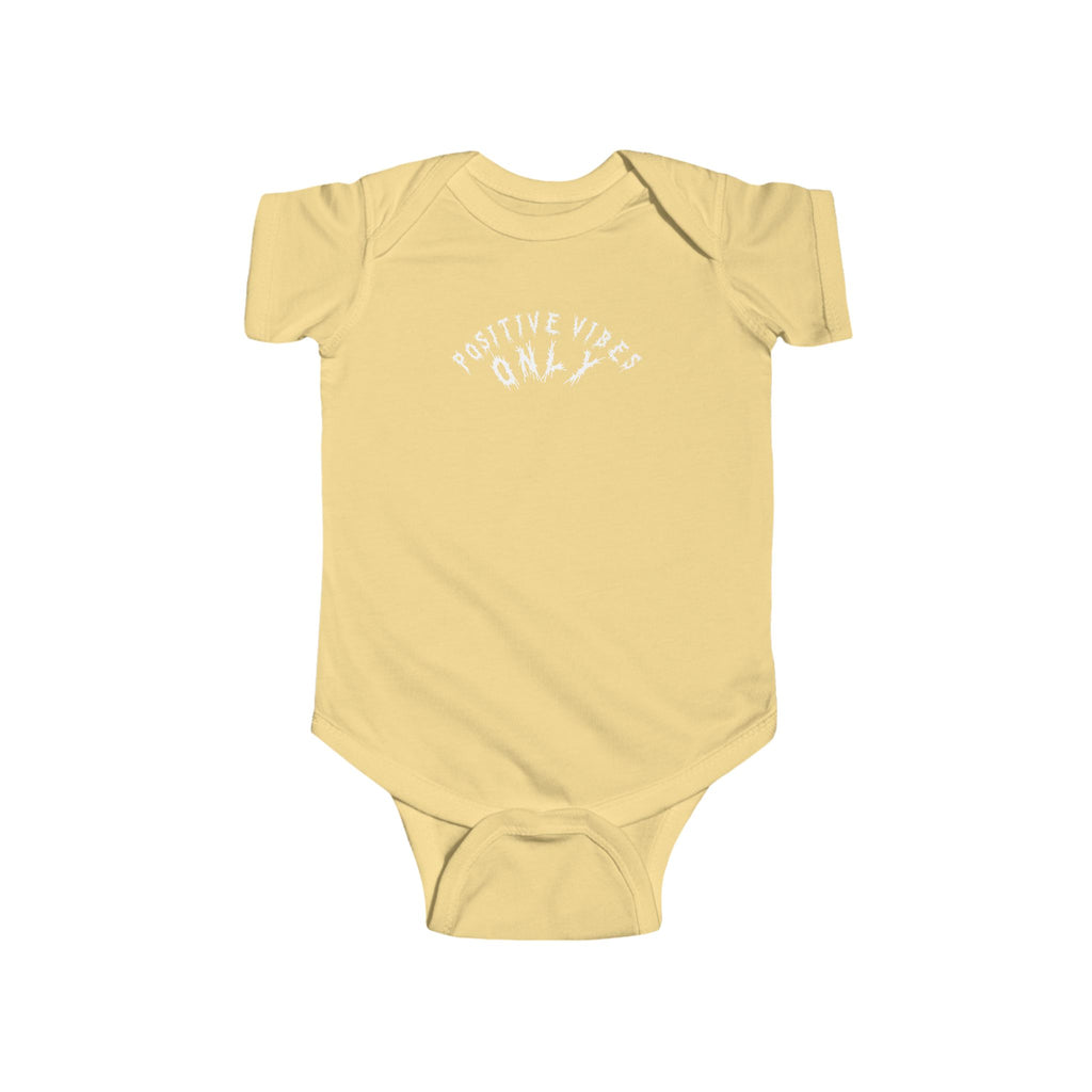 Hvita Positive Vibes White Text Baby Onesie