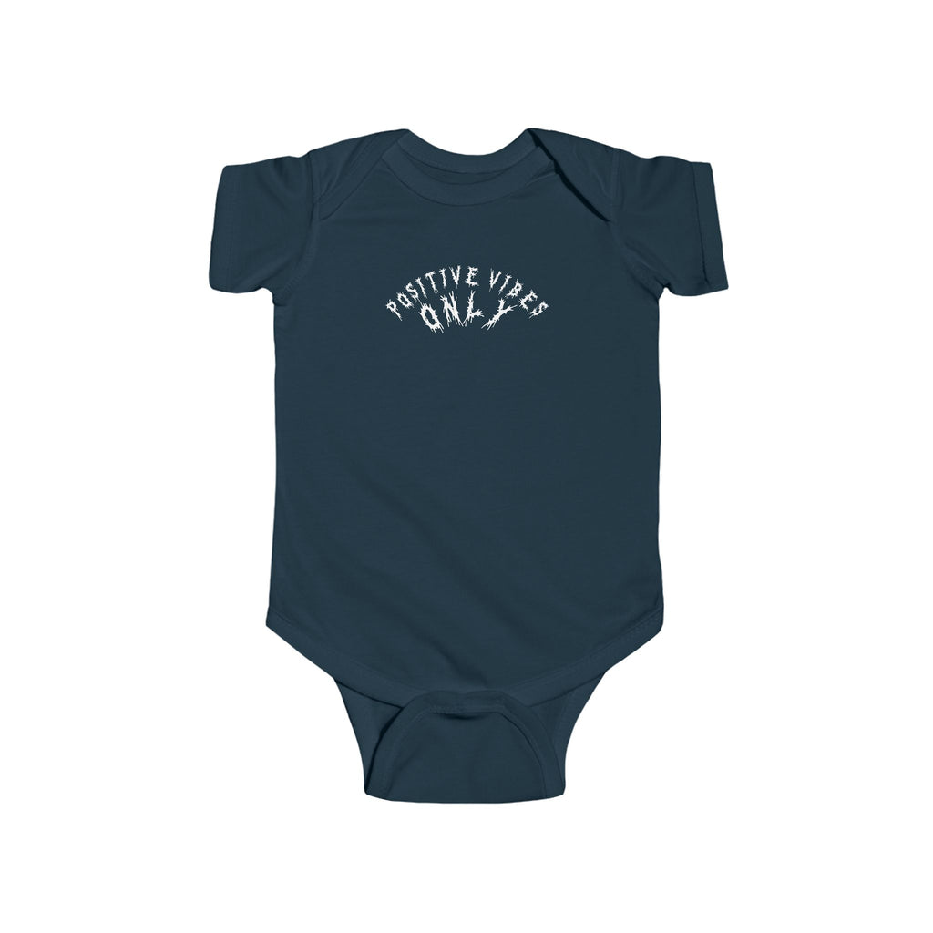 Hvita Positive Vibes White Text Baby Onesie