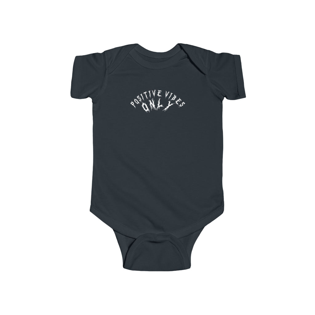 Hvita Positive Vibes White Text Baby Onesie
