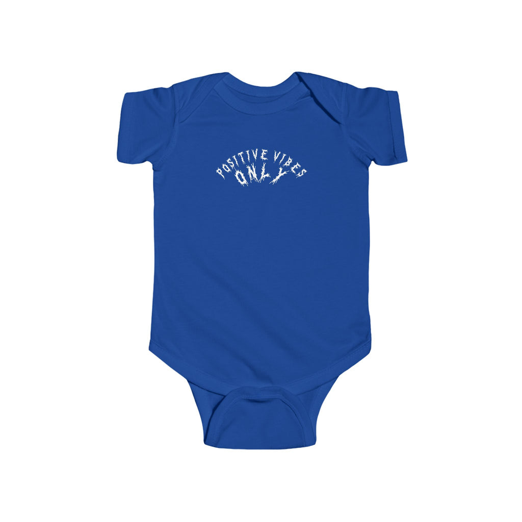 Hvita Positive Vibes White Text Baby Onesie