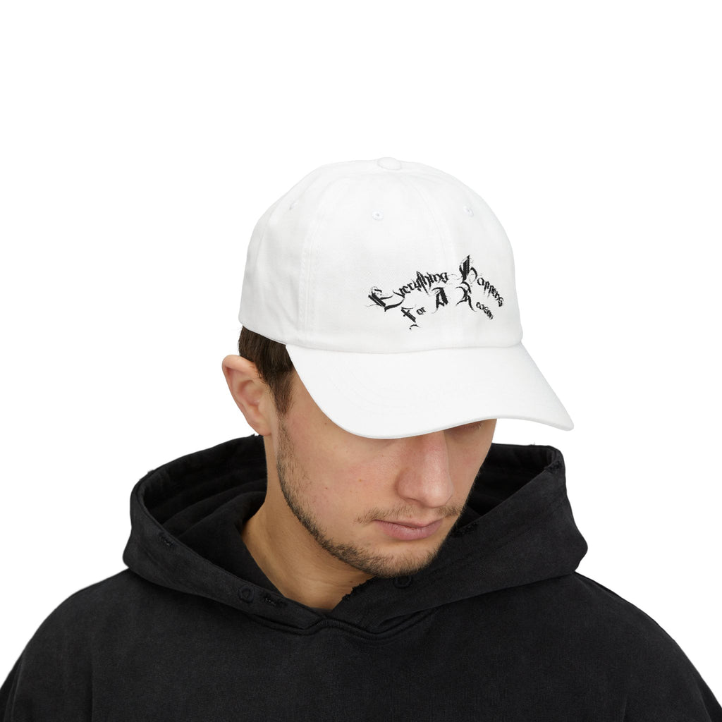 Ellioaey Everything Happens Black Text Dad Hat