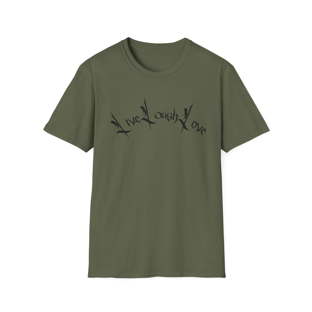 Ellioaey Live Laugh Love Black Text Tee