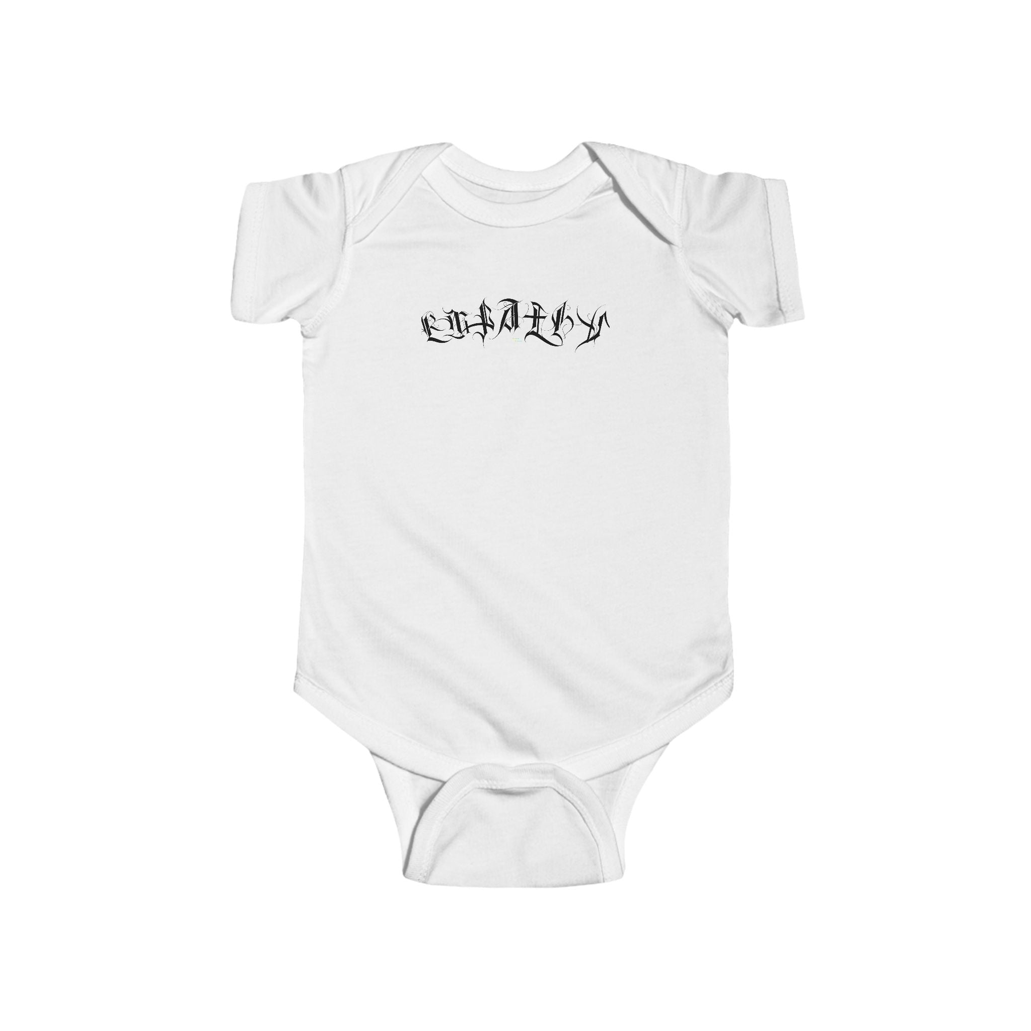 Ellioaey Empathy Black Text Baby Onesie