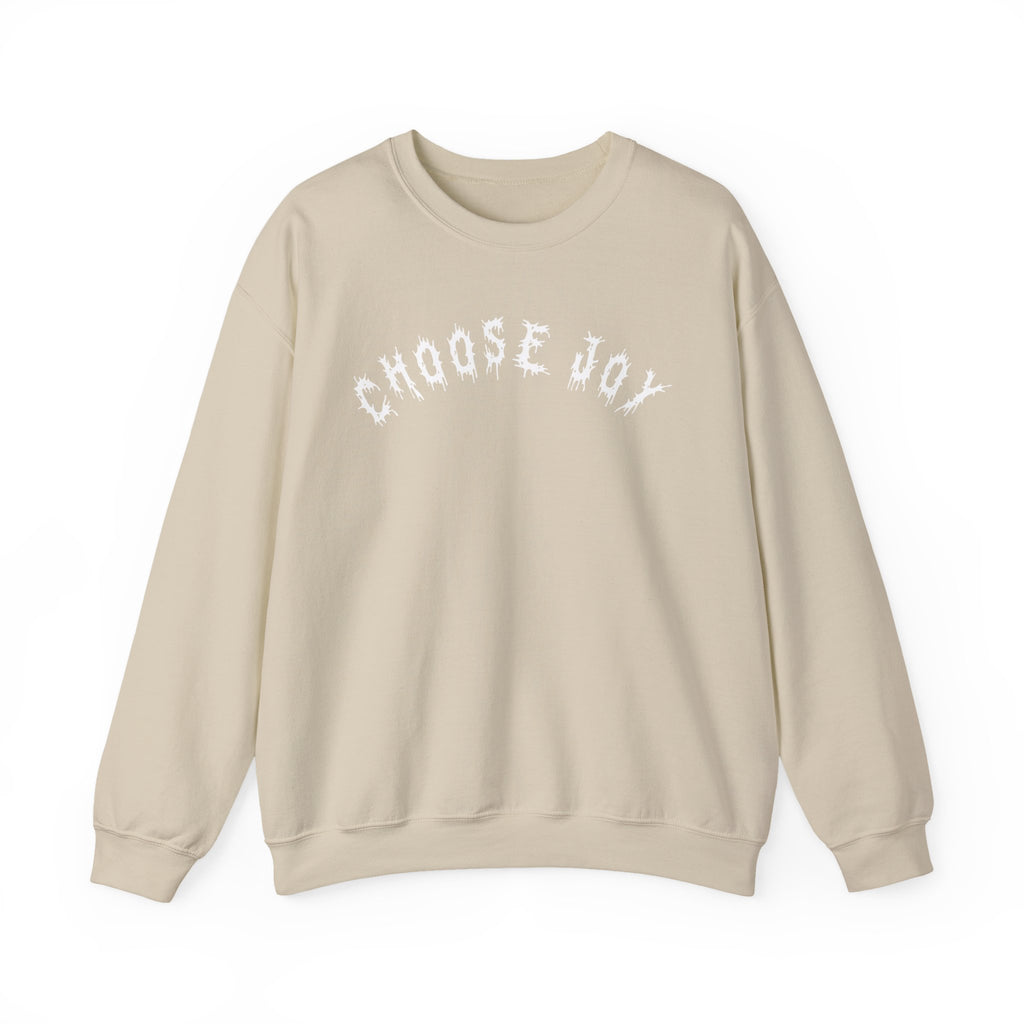 Hvita Choose Joy White Text Crewneck