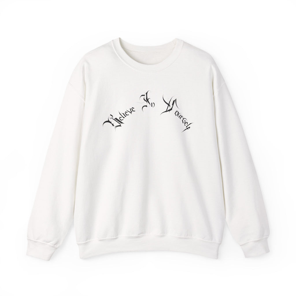 Ellioaey Believe In Yourself Black Text Crewneck
