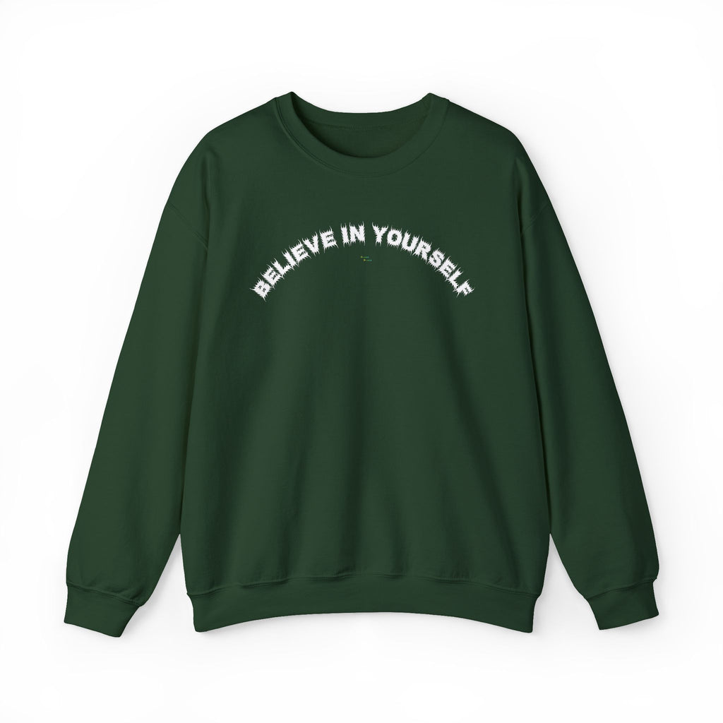 Bildsa Believe In Yourself White Text Crewneck