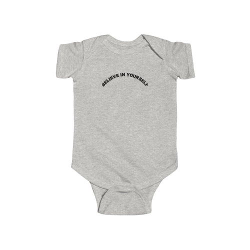 Bildsa Believe In Yourself Black Text Baby Onesie
