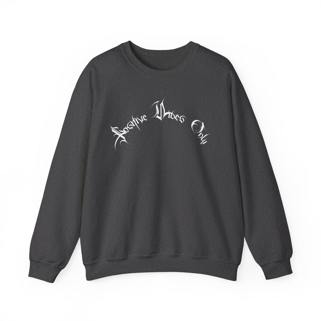 Ellioaey Positive Vibes White Text Crewneck