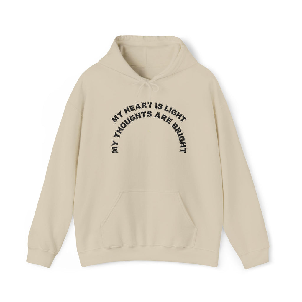 Bildsa My Heart Is Light Black Text Hoodie
