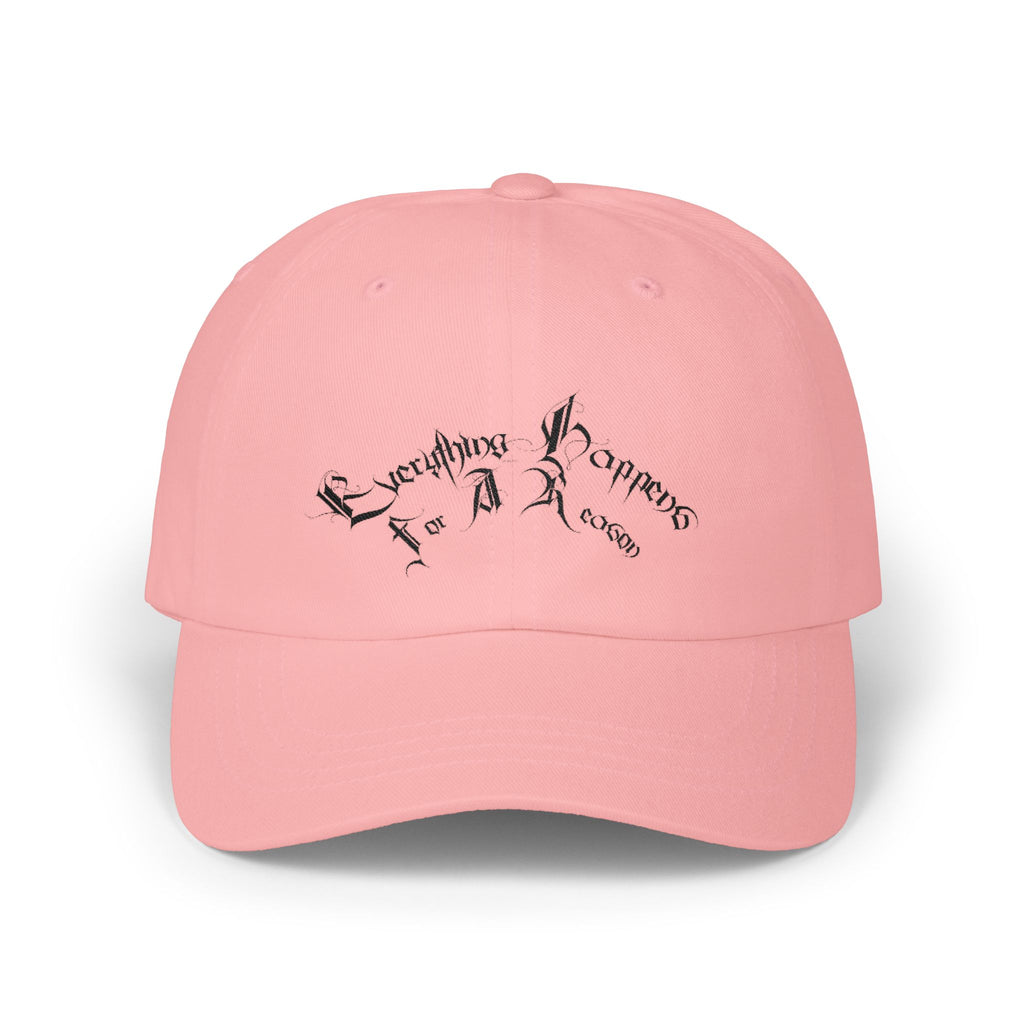 Ellioaey Everything Happens Black Text Dad Hat