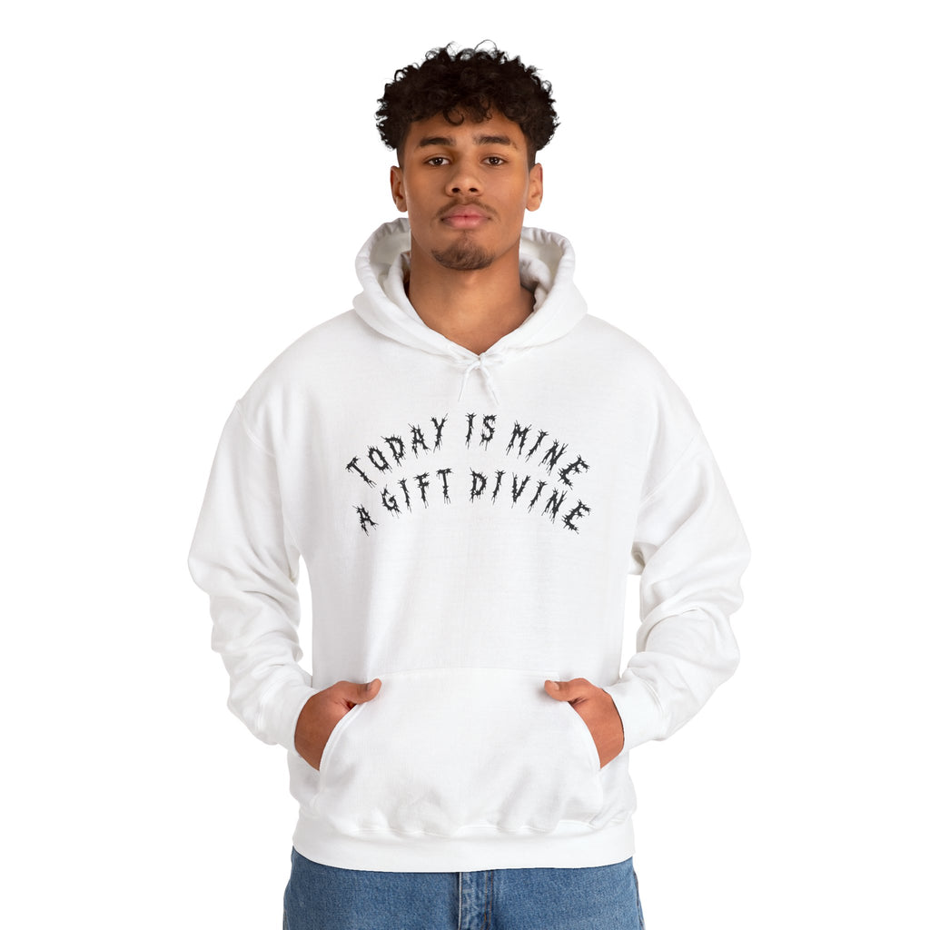 Hvita A Gift Divine Black Text Hoodie