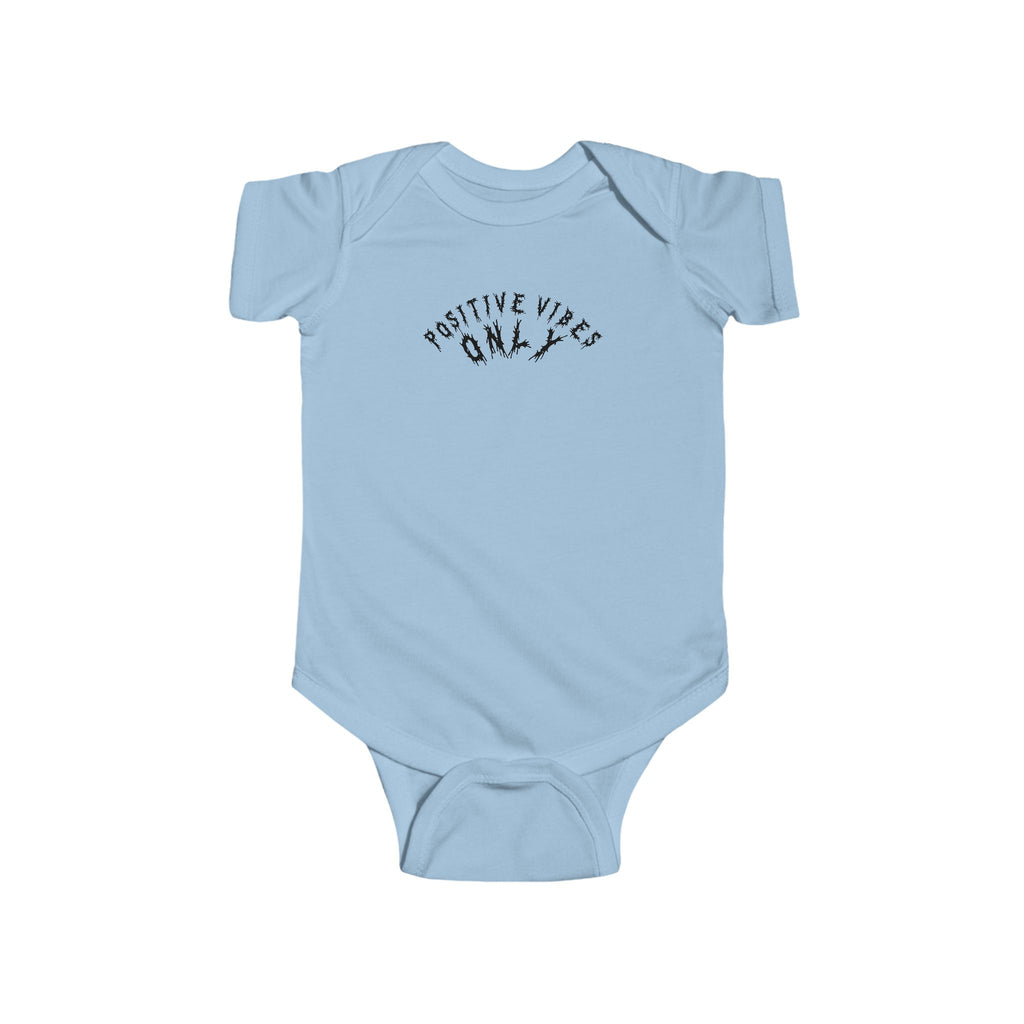 Hvita Positive Vibes Black Text Baby Onesie