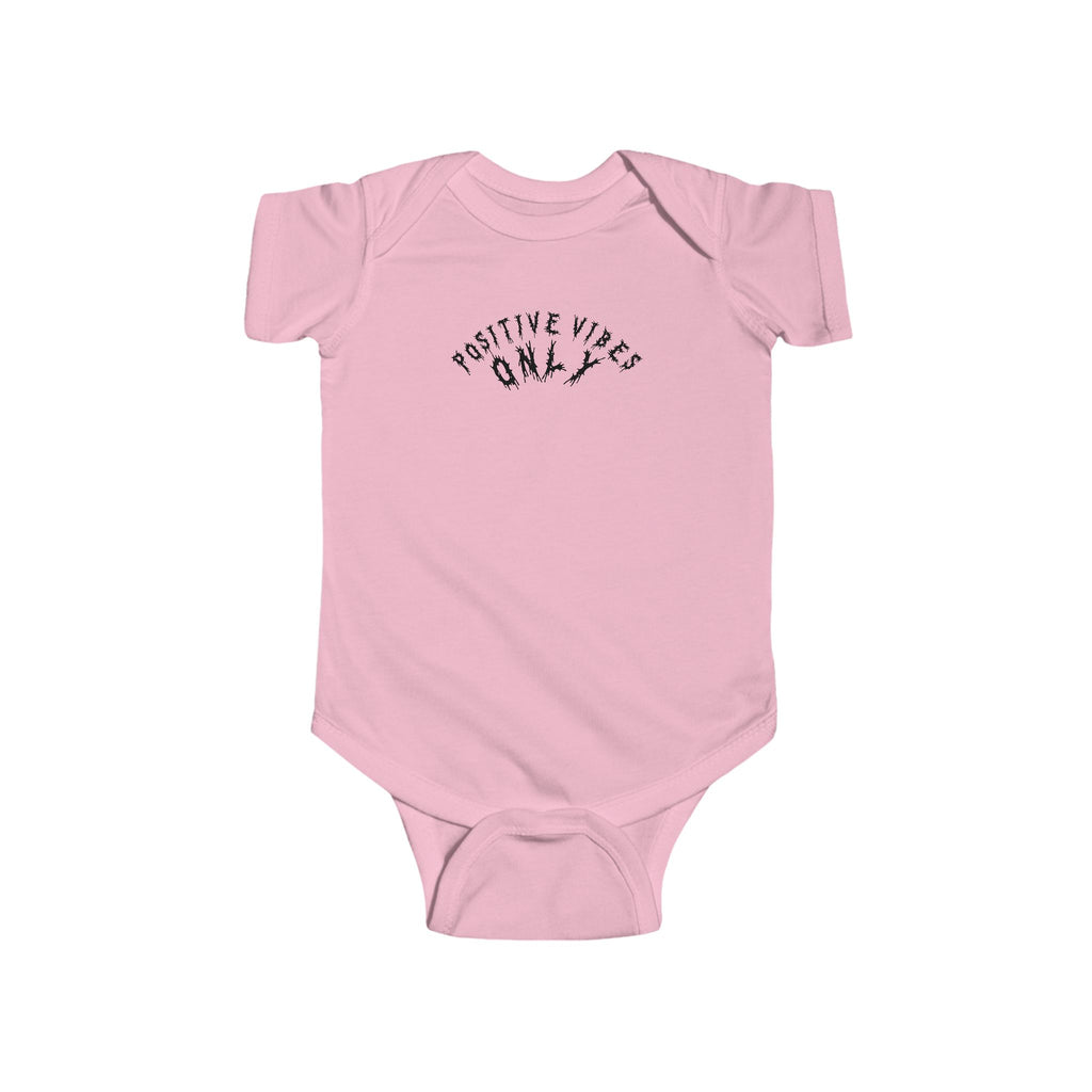 Hvita Positive Vibes Black Text Baby Onesie
