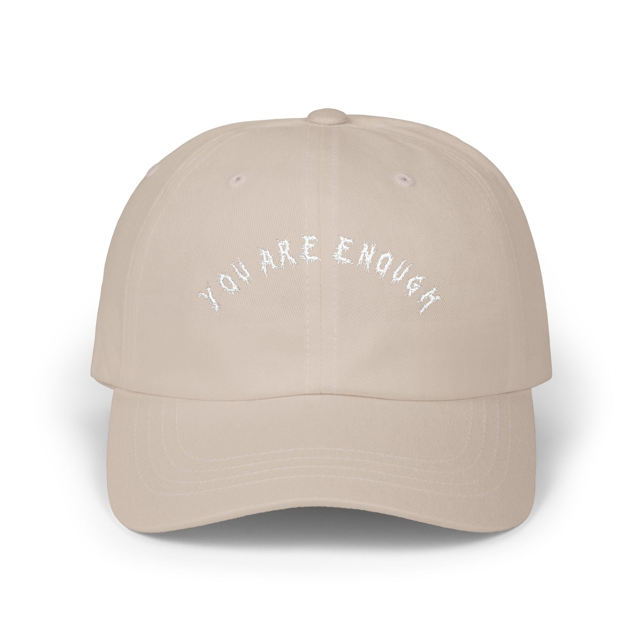 Hvita You Are Enough White Text Dad Hat