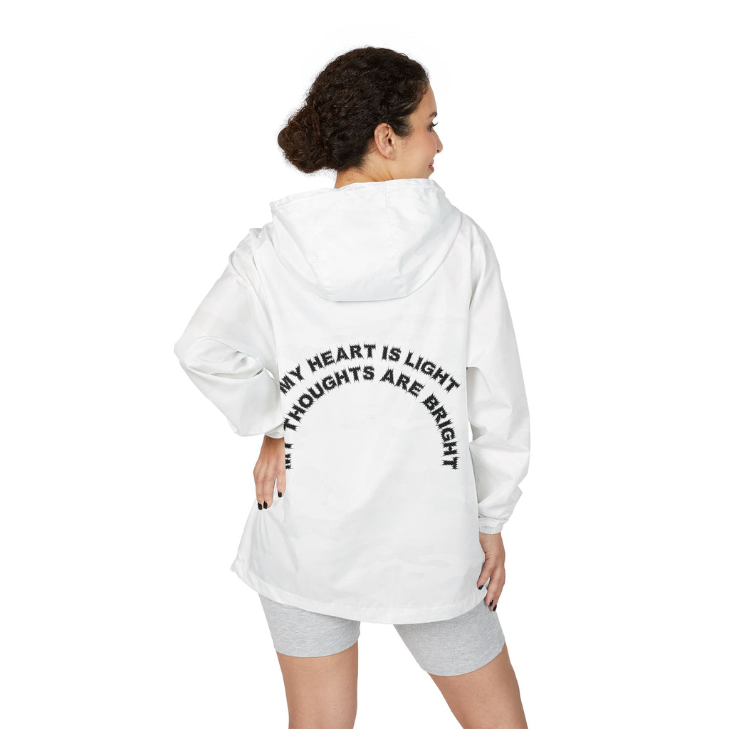 Bildsa My Heart Is Light Black Text Windbreaker