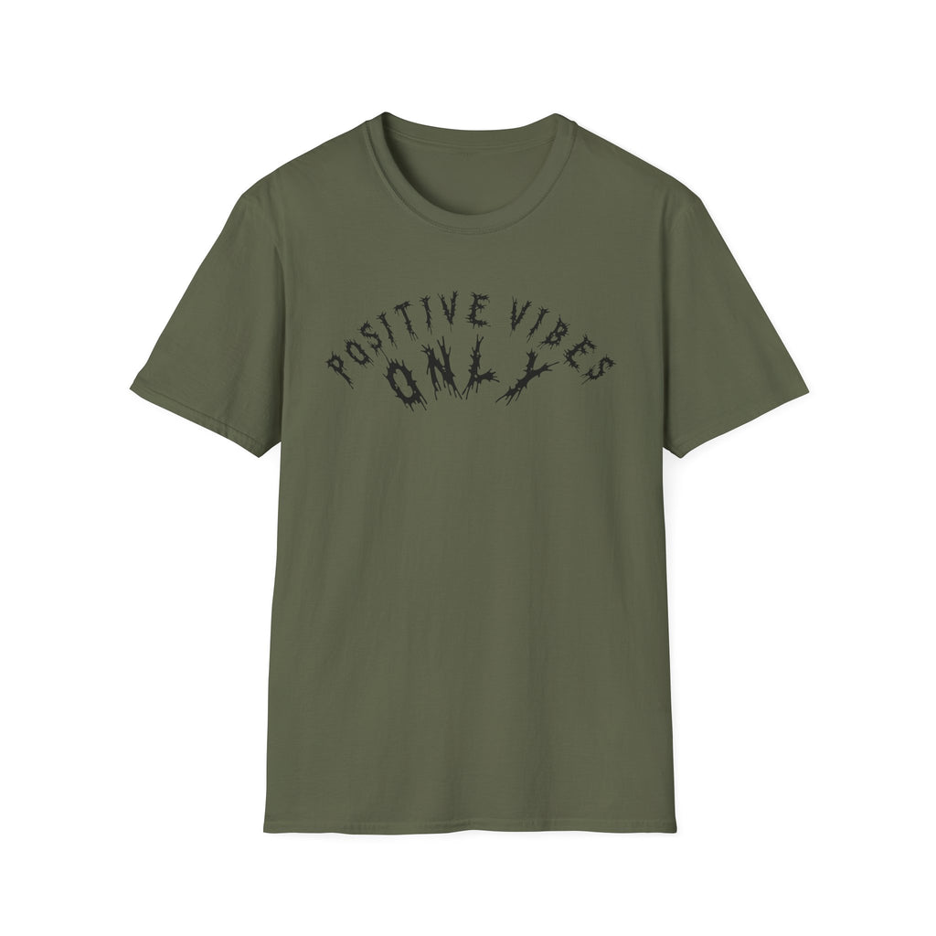 Hvita Positive Vibes Black Text Tee