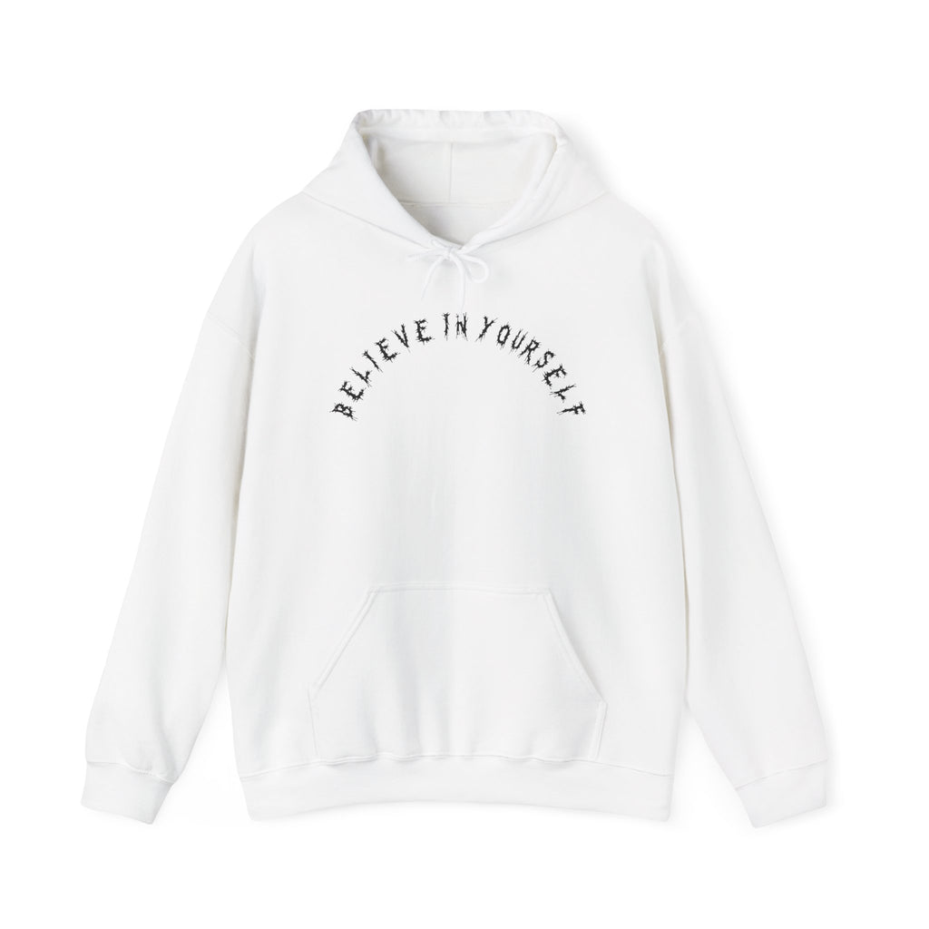 Hvita Believe In Yourself Black Text Hoodie