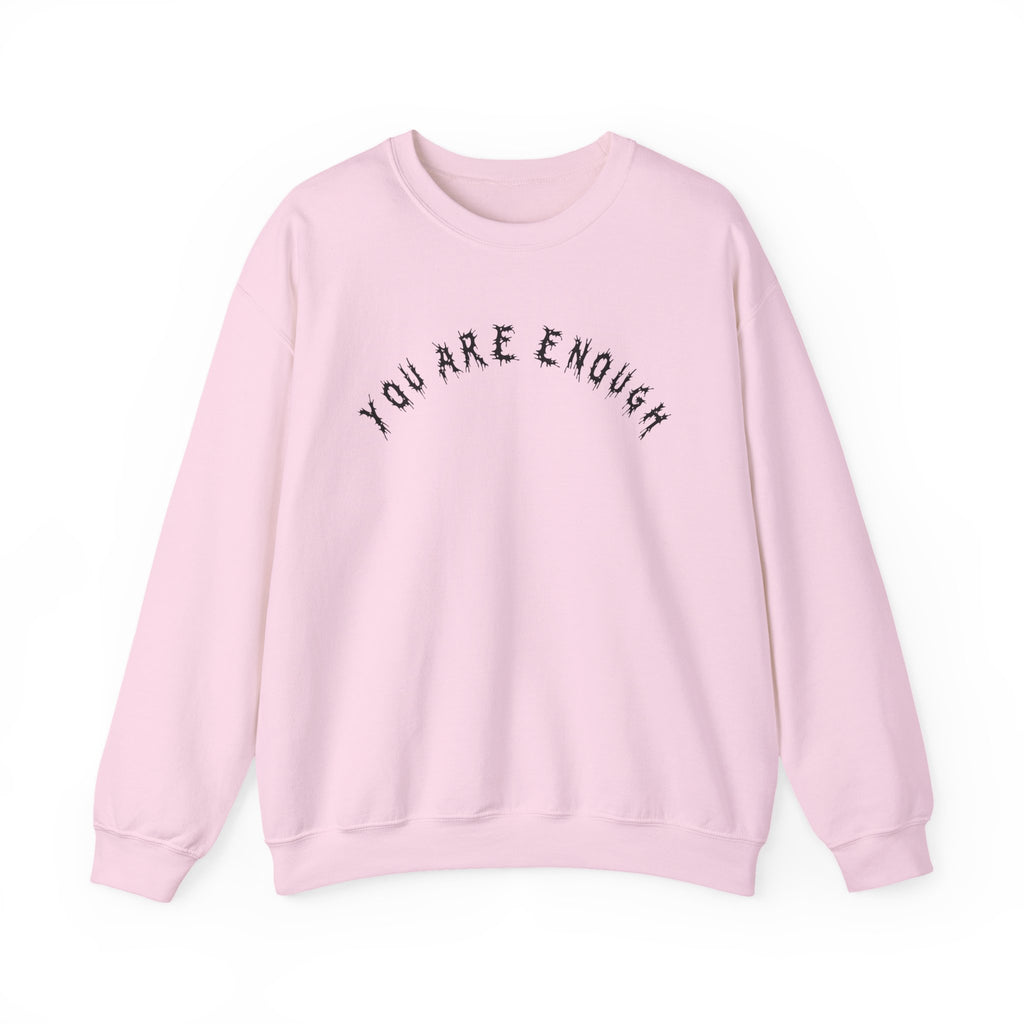 Hvita You Are Enough Black Text Crewneck