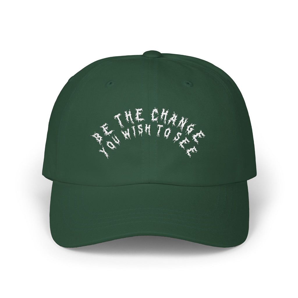 Hvita Be The Change White Text Dad Hat