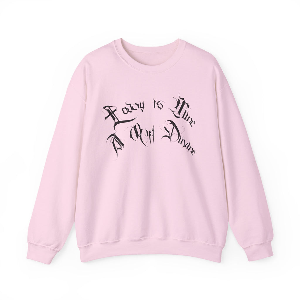 Ellioaey A Gift Divine Black Text Crewneck