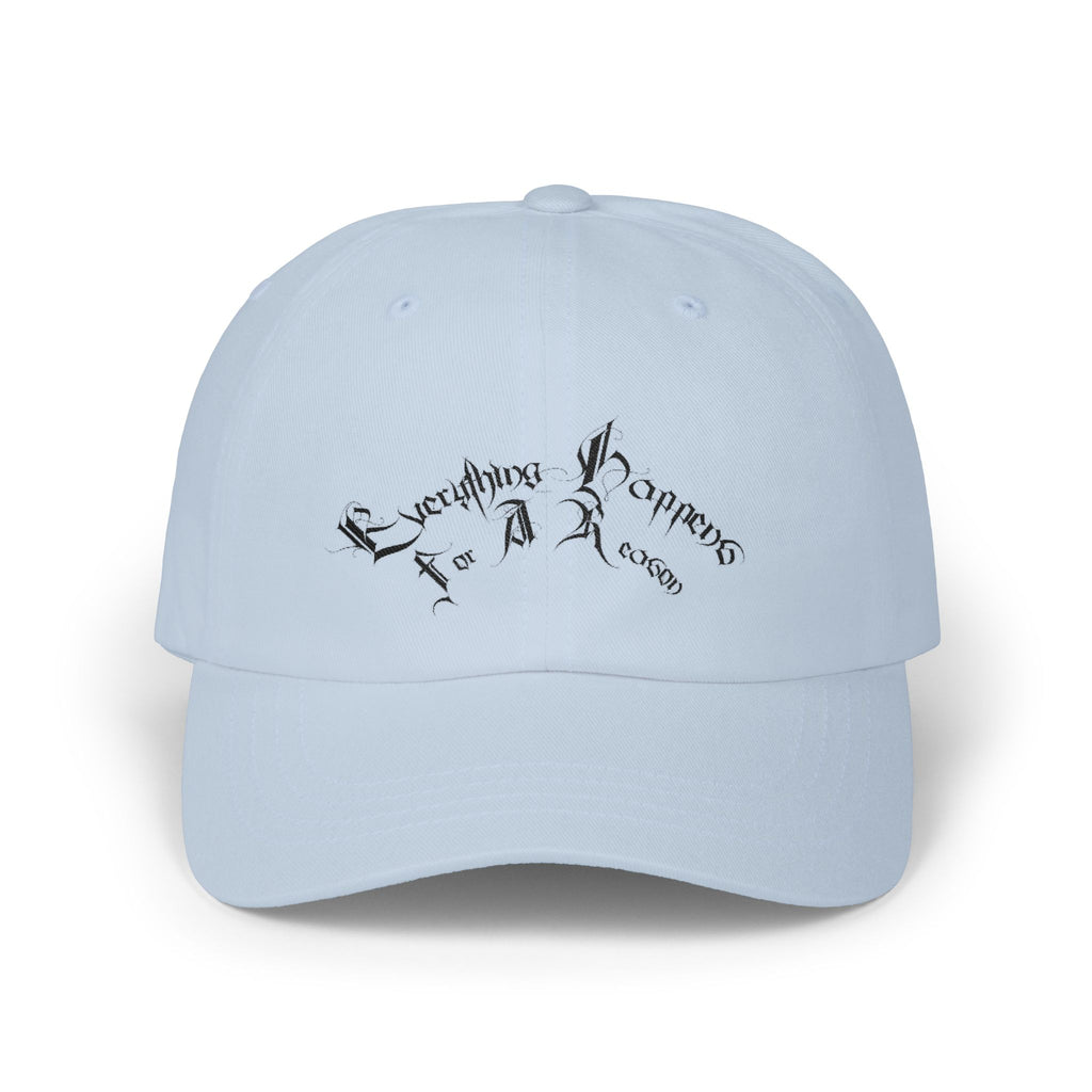 Ellioaey Everything Happens Black Text Dad Hat