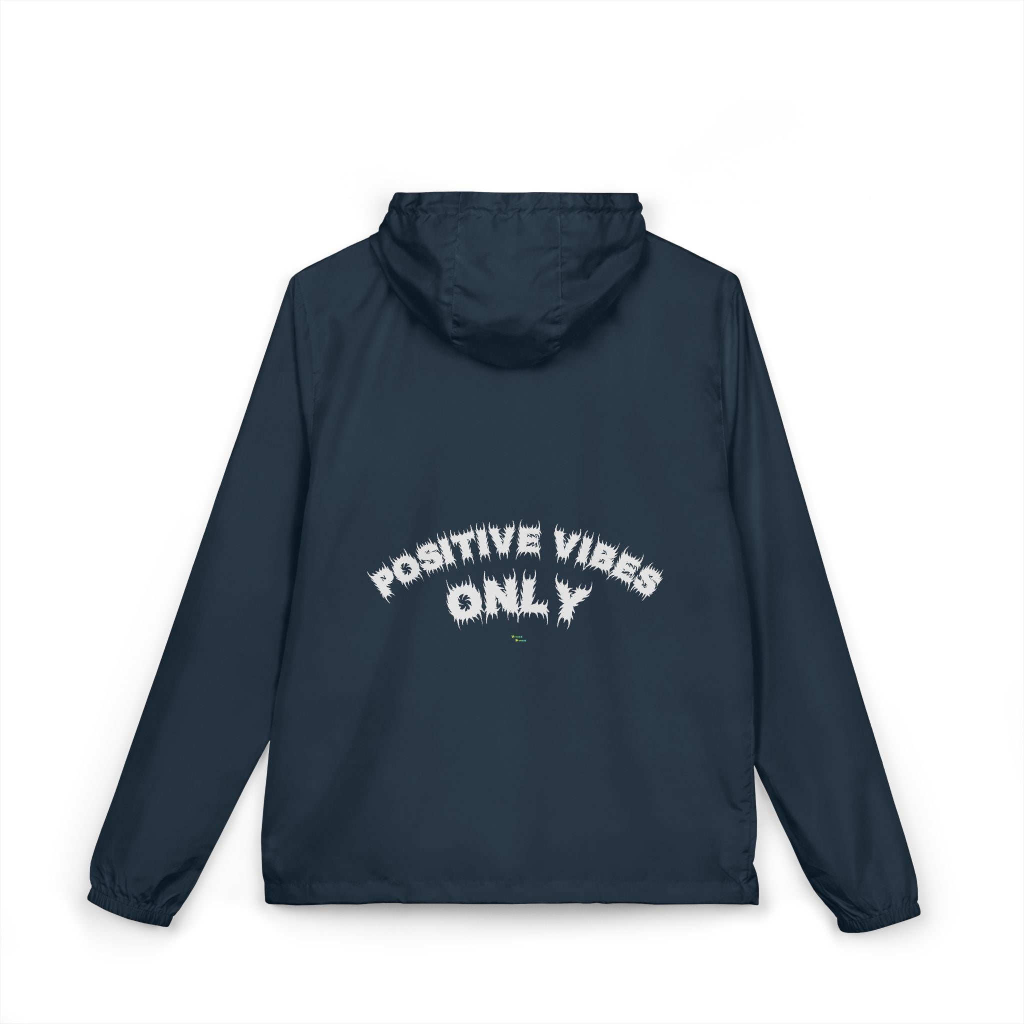 Bildsa Positive Vibes White Text Windbreaker