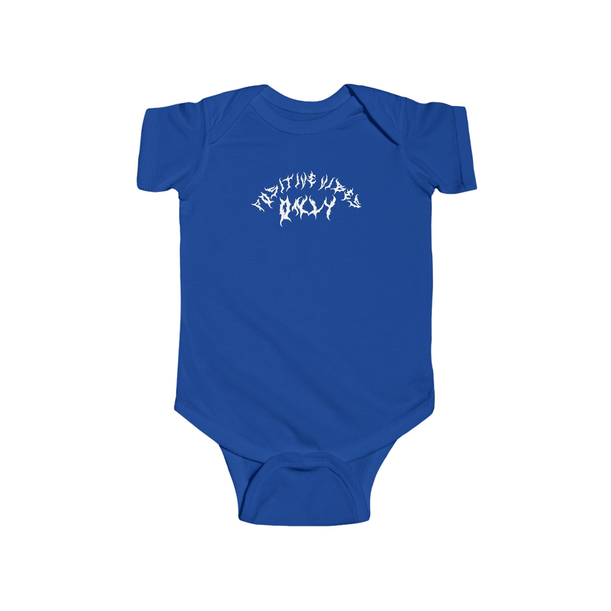 Lundr Positive Vibes White Text Baby Onesie