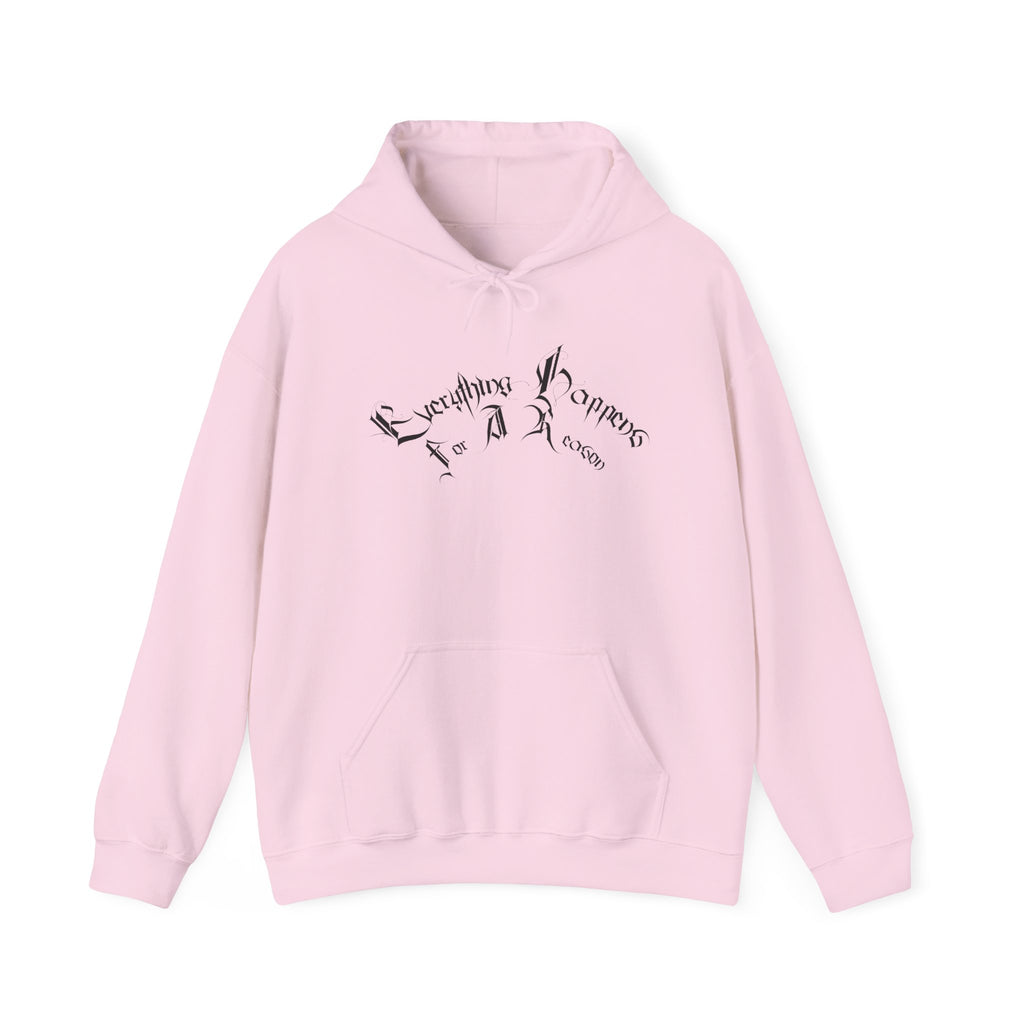 Ellioaey Everything Happens Black Text Hoodie