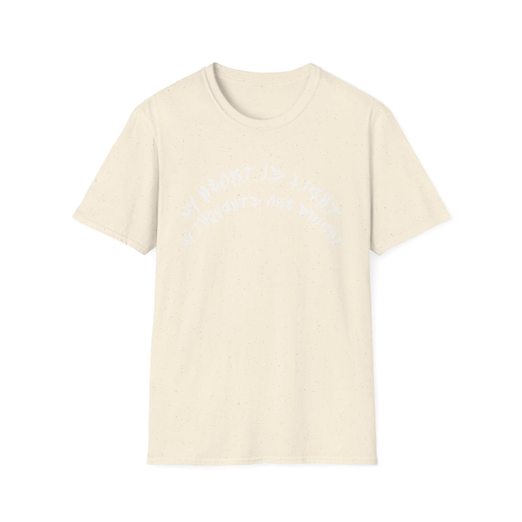 Lundr My Heart Is Light White Text Tee