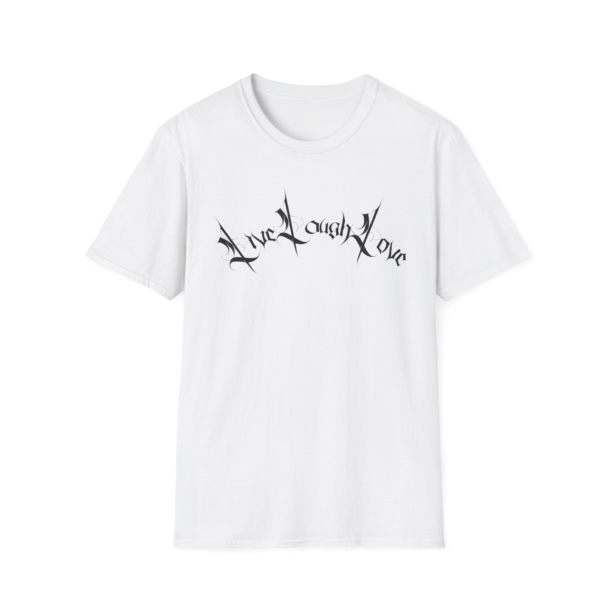 Ellioaey Live Laugh Love Black Text Tee