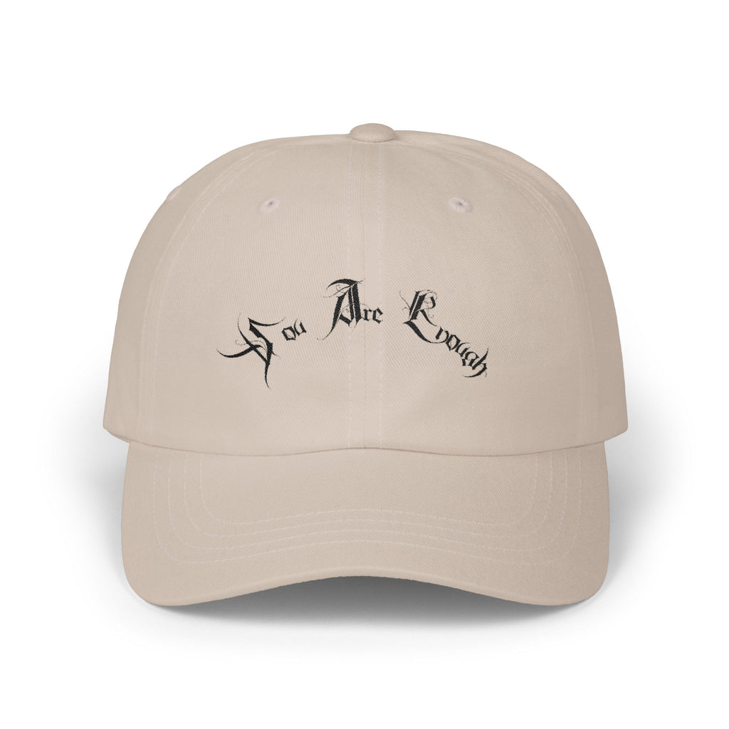Ellioaey You Are Enough Black Text Dad Hat
