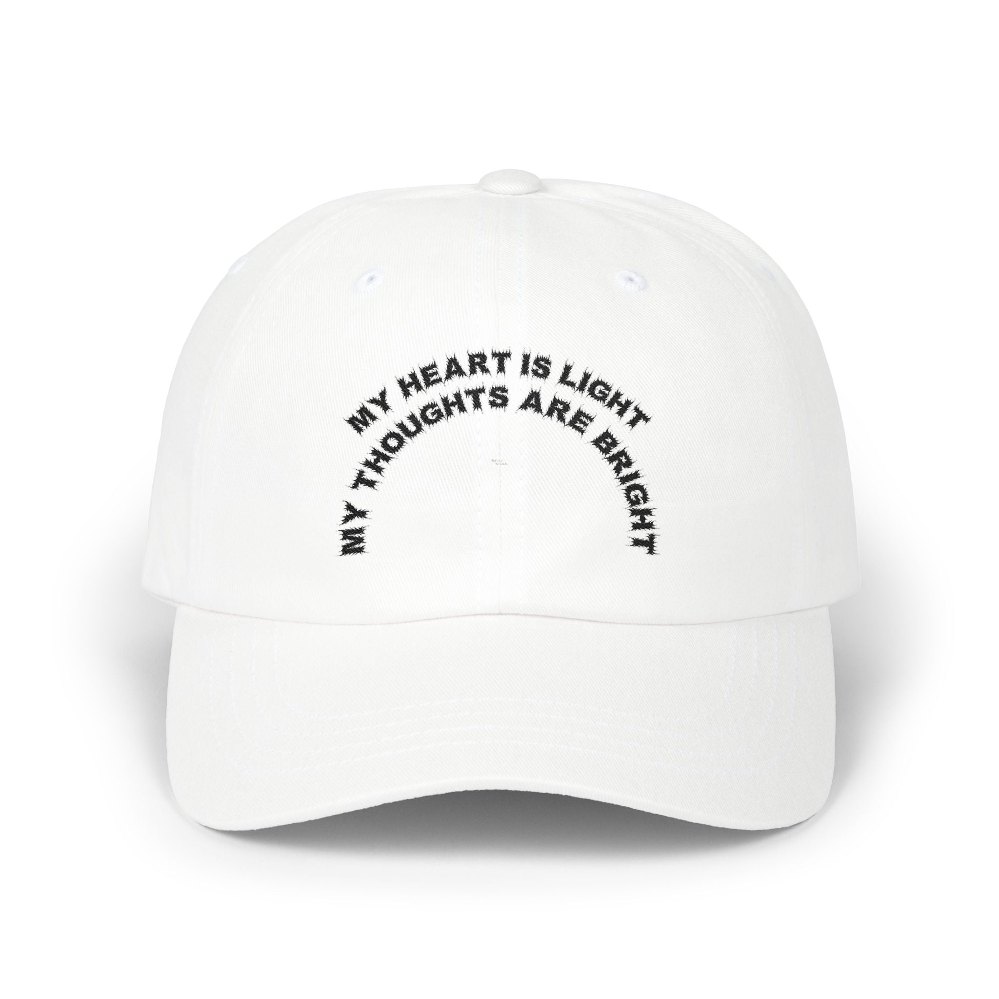 Bildsa My Heart Is Light Black Text Dad Hat