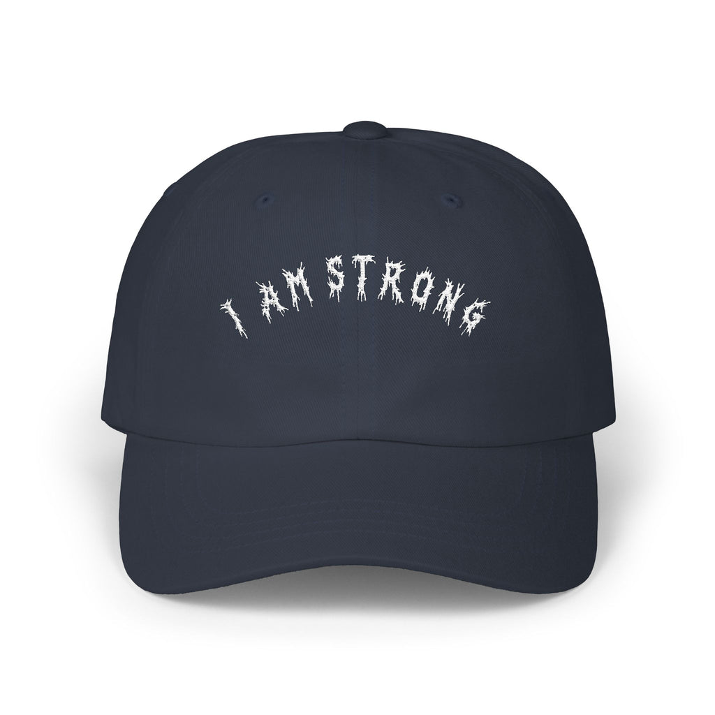 Hvita I Am Strong White Text Dad Hat