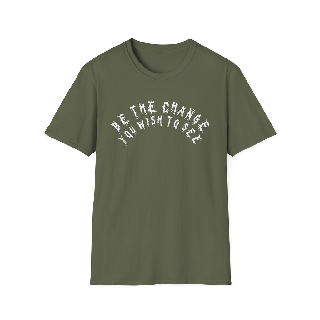 Hvita Be The Change White Text Tee