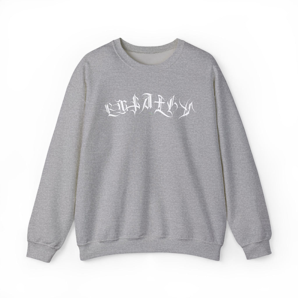 Ellioaey Empathy White Text Crewneck
