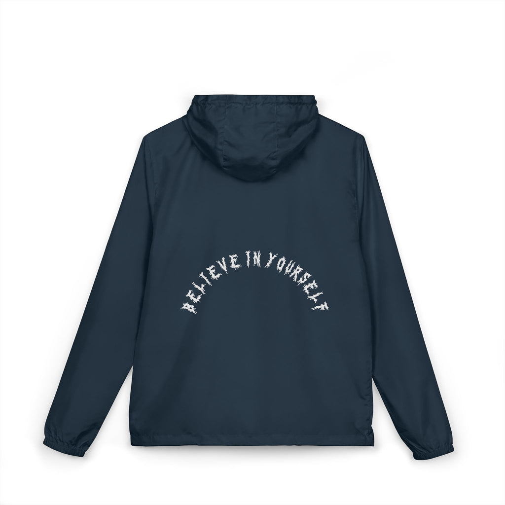 Hvita Believe In Yourself White Text Windbreaker