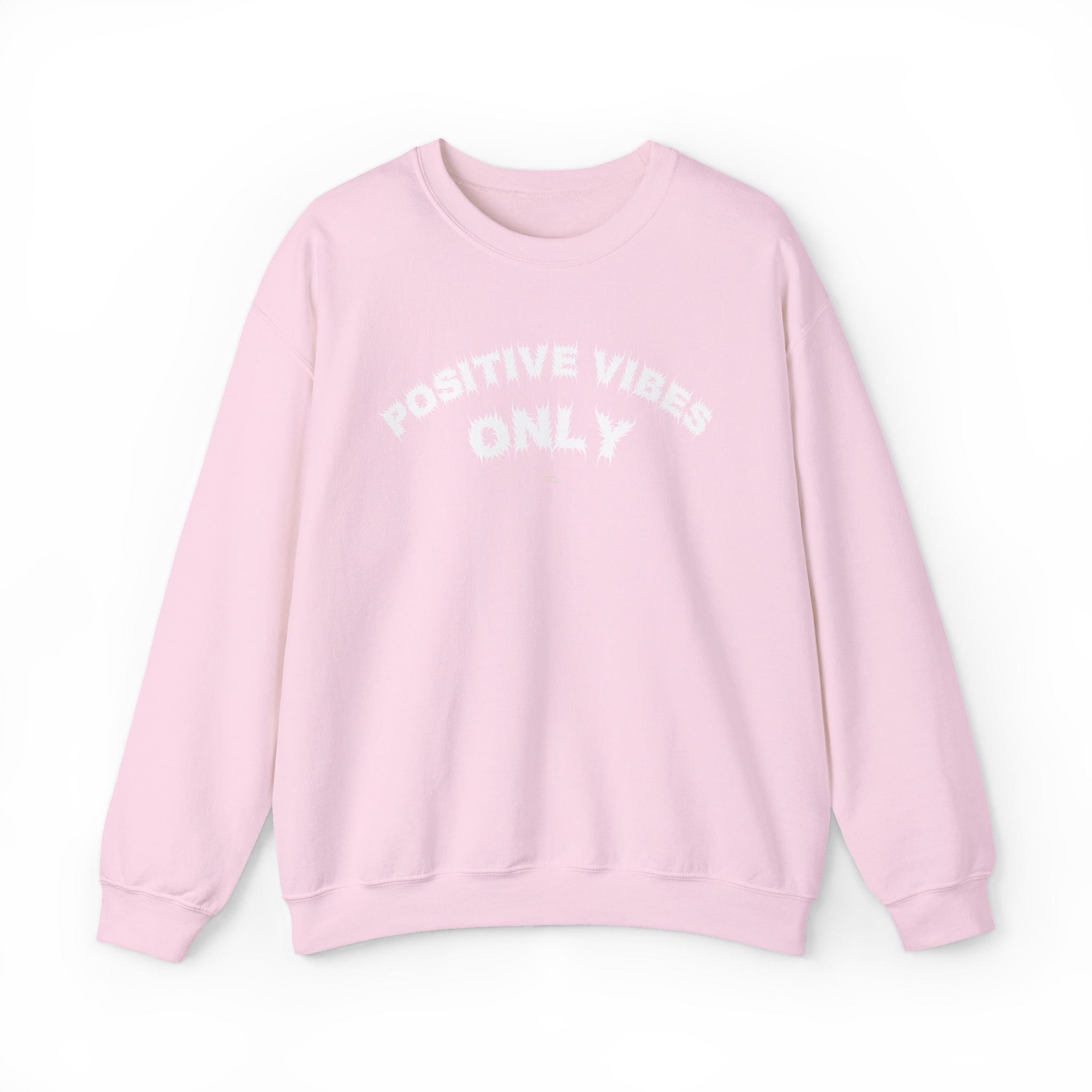 Bildsa Positive Vibes White Text Crewneck