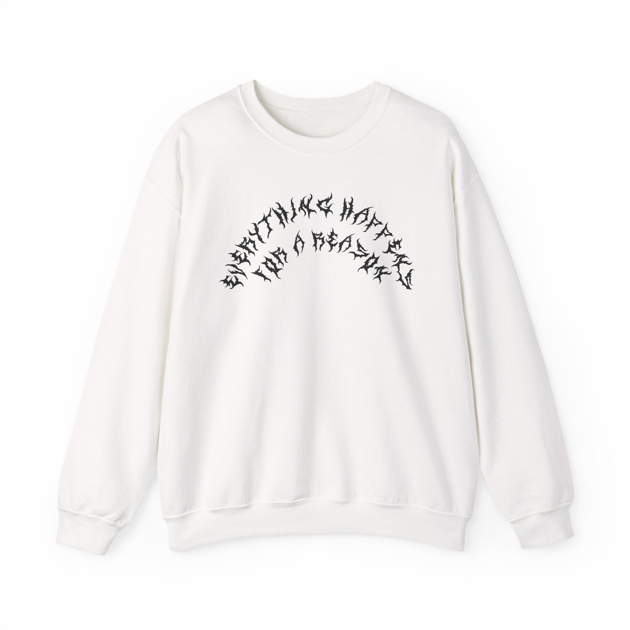 Lundr Everything Happens Black Text Crewneck