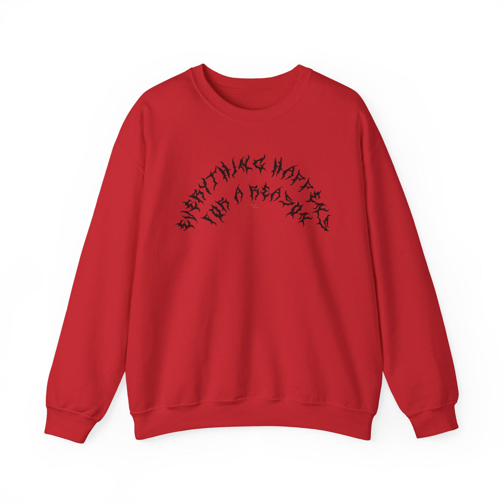 Lundr Everything Happens Black Text Crewneck