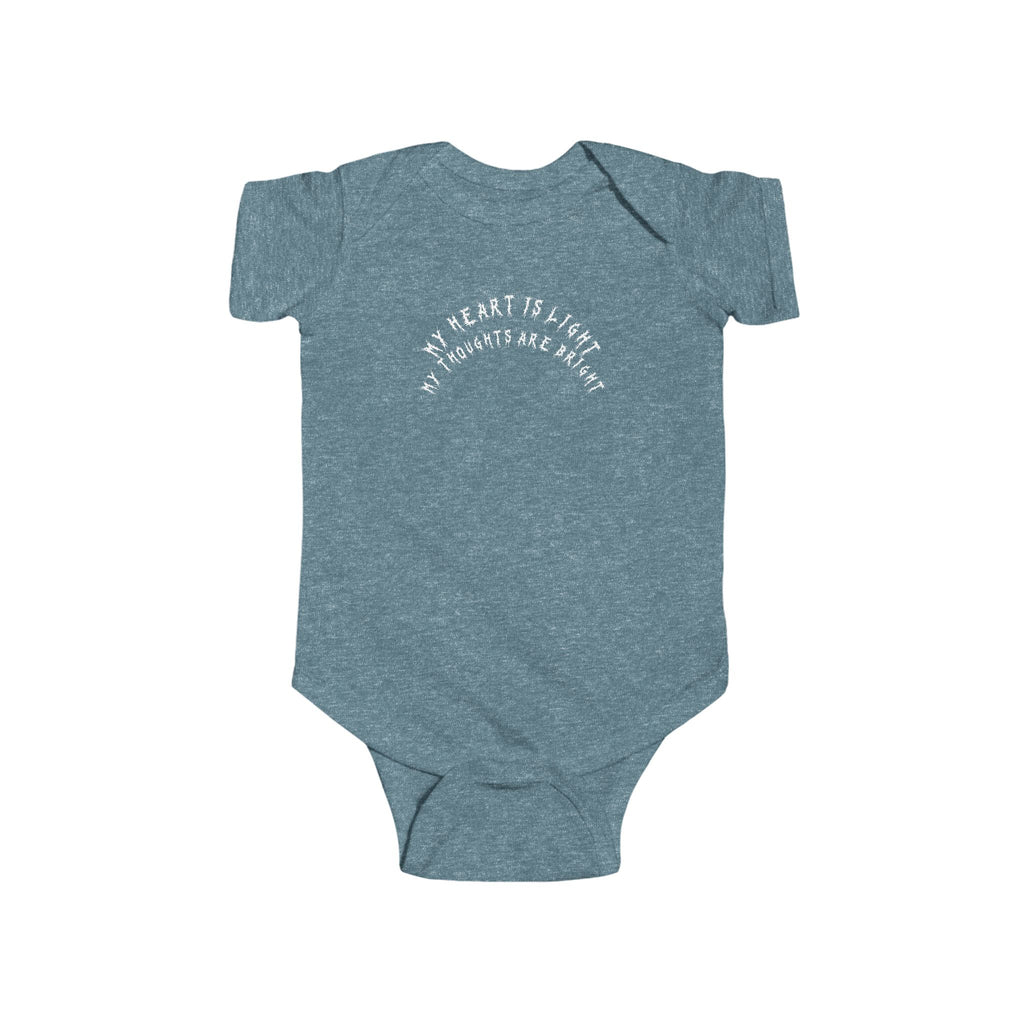Hvita My Heart Is Light White Text Baby Onesie