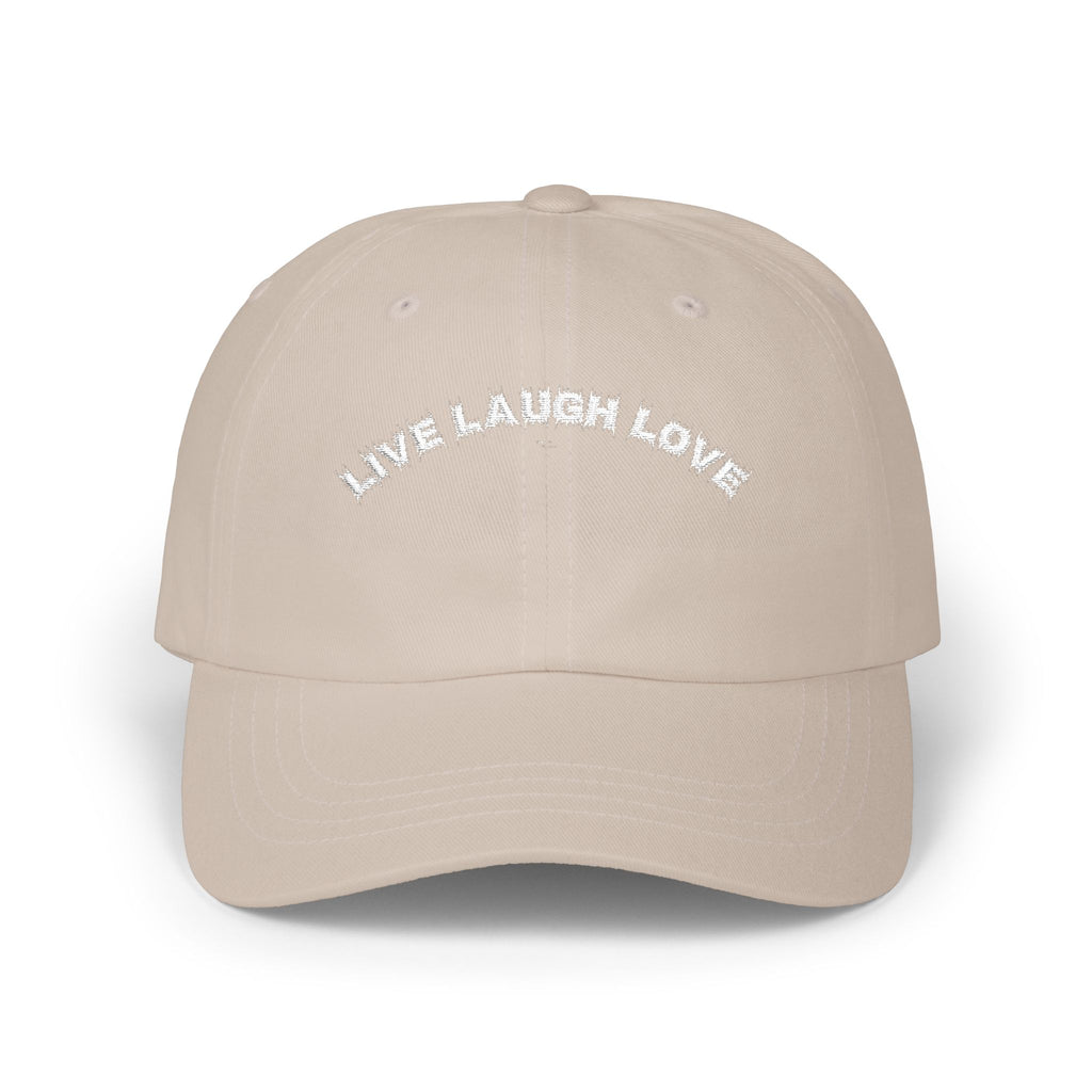 Bildsa Live Laugh Love White Text Dad Hat