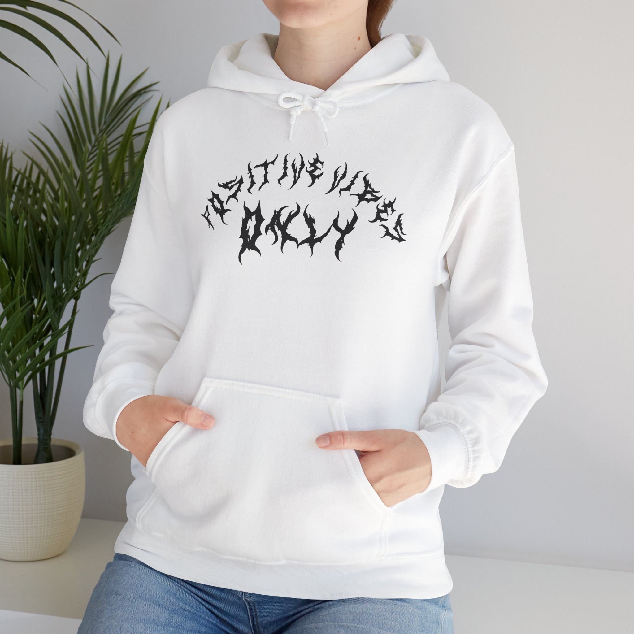 Lundr Positive Vibes Black Text Hoodie