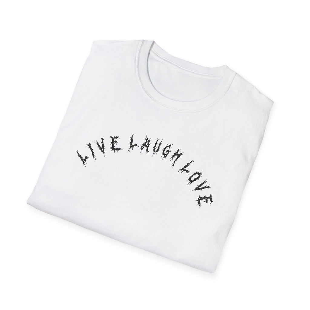 Hvita Live Laugh Love Black Text Tee